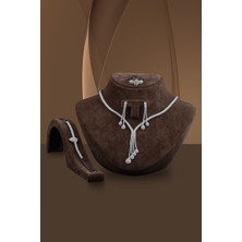 Osmanlı Gümüş Ilyada Kadın Zirkon Taşlı Gümüş Su Yolu Set - Kolye, Bileklik, Küpe, Yüzük