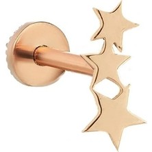 Milet Kuyumculuk MİLET 14 Ayar Altın Tragus Üçyıldız Küpe