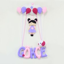 Renkli Hayallerim Gökçe Isimli Pembe Lila Bebek ve Hastane Odası Kapı Süsü