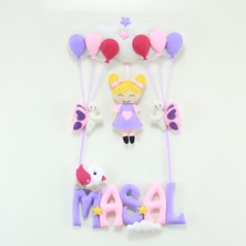 Renkli Hayallerim Masal Isimli Pembe Lila Bebek ve Hastane Odası Kapı Süsü