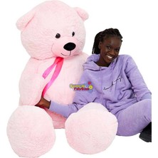 Oyuncak Fabrikası Oyuncak Büyük Boy Kocaman Salaş Puffy Peluş Ayı 2 Metre (200 Cm) Pembe