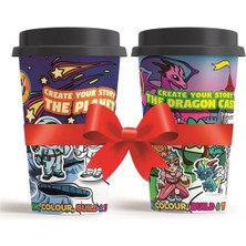 Kızılkaya oyuncak Art In A Cup - Create Your Story - Brother & Sister Bundle - The Planet + The Dragon Castle