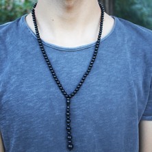 Tesbih Pasajı Yetişkin Tane Uçlu Oltu Taşı Kolye