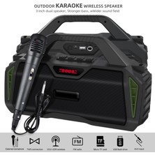 New Rixing NR-6011M Taşınabilir Açık Karaoke Kablosuz Bluetooth Hoparlör (Yeşil) (Yurt Dışından)