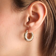 Sembol Gold 14 Ayar Altın Halka Küpe 2cm