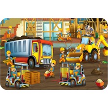 Lipyos 54 Parça Ahşap Puzzle Iş Makineleri ve Çalışanlar