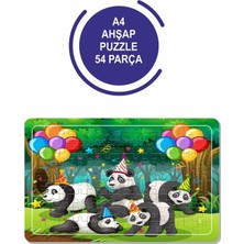 Lipyos Sevimli Pandalar A4 54 Parça Puzzle, Oyuncak, Yapboz