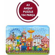 Lipyos Tren ve Lunapark A3 104 Parça Puzzle, Oyuncak, Yapboz