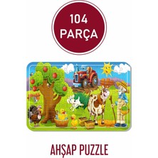 Lipyos Çiftçi ve Sevimli Çiftlik Hayvanları 104 Parça Ahşap Puzzle