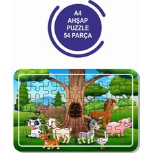 Lipyos 4'lü Set 54 Parça Ahşap Puzzle