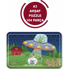 Lipyos Uzaylı ve Uzay Gemisi A3 104 Parça Puzzle, Oyuncak, Yapboz