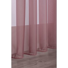 Gauze Fabric Design Kullanıma Hazır Sade Mercan  Tül Perde (1'e 2.5 Orta Pile)