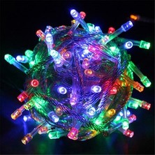 Party Gross LED Işık Renkli 10 Metre Yılbaşı Işığı Fişli Şeffaf Kablolu 8 Fonksiyonlu