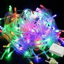 Party Gross LED Işık Renkli 10 Metre Yılbaşı Işığı Fişli Şeffaf Kablolu 8 Fonksiyonlu