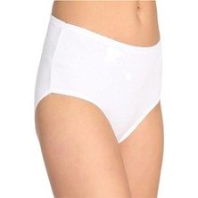 Asist Secret Magic ASM0019 Bayan Düz Beyaz Yanı Geniş Pamuklu Bato Külot