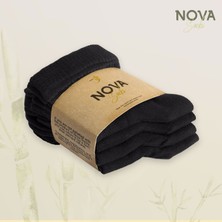 Nova Socks Kadın 4'lü Bambu Lastiksiz Sıkmayan Extra Rahat Şeker Çorabı / Çorap