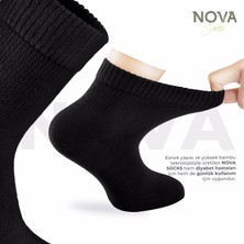 Nova Socks Kadın 4'lü Bambu Lastiksiz Sıkmayan Extra Rahat Şeker Çorabı / Çorap