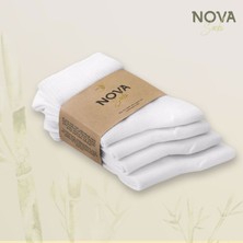 Nova Socks Erkek 4'lü Bambu Lastiksiz Sıkmayan Extra Rahat Şeker Çorabı / Çorap