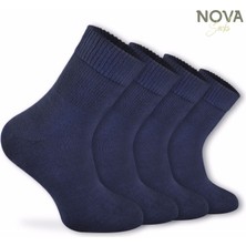 Nova Socks Erkek 4'lü Bambu Lastiksiz Sıkmayan Extra Rahat Şeker Çorabı / Çorap