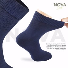 Nova Socks Erkek 4'lü Bambu Lastiksiz Sıkmayan Extra Rahat Şeker Çorabı / Çorap