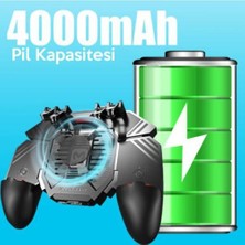 Polhammobile 4000MAH Powerbankli Telefon Soğutuculu Fanlı Oyun Kolu, Pubg Ateş Tuşlu Soğutuculu Oyun Kolu