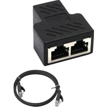 Sharplace Splitter Adaptörü Lan Ağ Ethernet Genişletici Bağlayıcı Fiş + Lan Kablosu (Yurt Dışından)