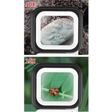 Okgoods Katlanabilir 10X-15X-20X Işıklı Büyüteç - Siyah (Yurt Dışından)