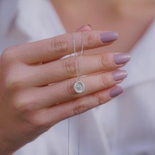 Takıhan Sedef Taşlı Pusula Tasarımlı 925 Ayar Gümüş Kadın Kolye