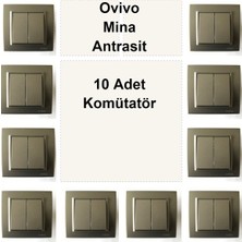 Çağatay Elektrik Ovivo Mina Antrasit 10 Adet Komütatör