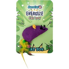 EuroCat Tüylü Kuyruk Renkli Fare Kedi Oyuncağı