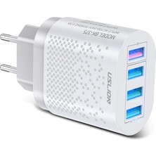 Uslion 4 Port 48W Qc 3.0 Hızlı Şarj USB Şarj Başlık Adaptör - Beyaz