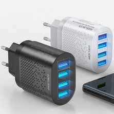 Uslion 4 Port 48W Qc 3.0 Hızlı Şarj USB Şarj Başlık Adaptör - Beyaz