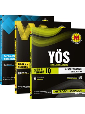 Metropol Yayınları  Yeni Baskı-YÖS 2022 Sayısal Mantık (Konu Anlatımlı)+Iq Tüm Konular Soru Bankası+Iq Deneme Sınavları (3'5 Sınav) 3' Lü Kuark Puza Galata Tasarı