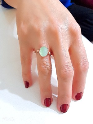 Alzey Gold Prehnite Taşlı Yüzük