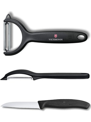 Victorinox Siyah Bıçak ve Soyacak Seti