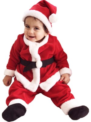 Bebek Noel Baba Kostümü 0-3 Yaş Varyantlı