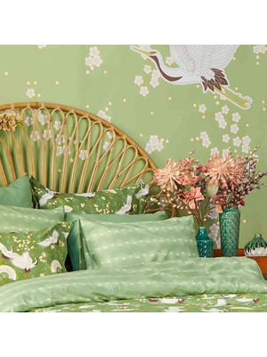 Bella Maison %100 Pamuk Ranforce Jazmin Super King Nevresim Seti Yeşil 260 x 240 cm