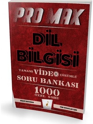 Pelikan Yayınları Promax Dil Bilgisi Tamamı Video Çözümlü Soru Bankası