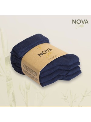 Nova Socks Kadın 4'lü Bambu Lastiksiz Sıkmayan Extra Rahat Şeker Çorabı / Çorap