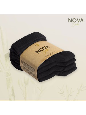 Nova Socks Kadın 4'lü Bambu Lastiksiz Sıkmayan Extra Rahat Şeker Çorabı / Çorap