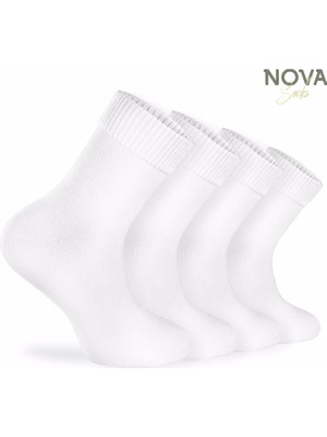 Nova Socks Erkek 4'lü Bambu Lastiksiz Sıkmayan Extra Rahat Şeker Çorabı / Çorap