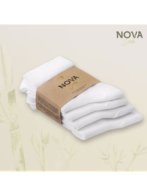 Nova Socks Erkek 4'lü Bambu Lastiksiz Sıkmayan Extra Rahat Şeker Çorabı / Çorap