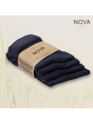 Nova Socks Erkek 4'lü Bambu Lastiksiz Sıkmayan Extra Rahat Şeker Çorabı / Çorap