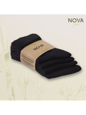 Nova Erkek 4'lü Bambu Lastiksiz Sıkmayan Diyabetik Bilek Çorap