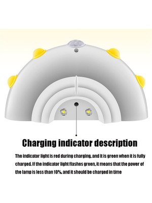 Sunsky Ufo Uzaktan Kumanda Akıllı Sensör USB Şarj LED Gece Lambası Sarı