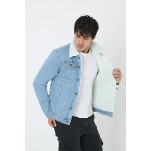 Erkek Içi Kürklü Kot Ceket