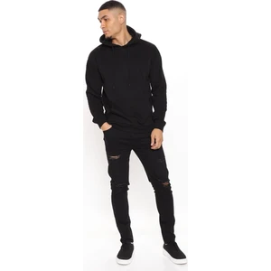Relax Family Xf Erkek Siyah Kışlık 2 Iplik Şardonlu Sweatshirt
