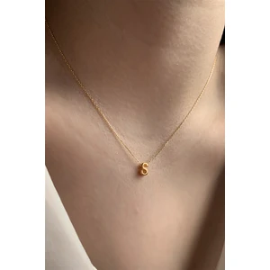 925 Ayar Üç Boyutlu Rose S Harfli Kolye Uzunluk 42 cm