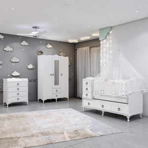 Garaj Home Elfin Büyünen Asansörlü Bebek Odası Takımı - Yatak ve Uyku Seti Kombinli