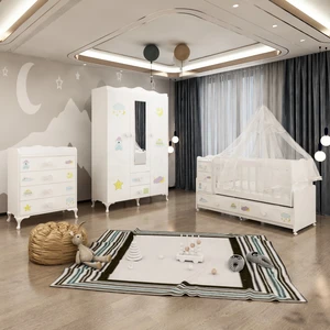 Garaj Home Melina Uykucu Bebek Odası Takımı - Yatak ve Uyku Seti Kombinli